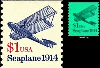 Scott 2468<br />$1.00 Seaplane 1914<br />Coil Single; Dull Gum; Overall Tag<br /><span class=quot;smallerquot;>(reference or stock image)</span>
