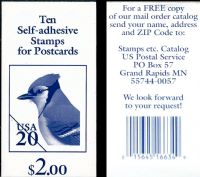 Scott BK237<br />$2.00 | 20c Blue Jay<br />Booklet<br /><span class=quot;smallerquot;>(reference or stock image)</span>