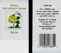 Scott BK241<br />$4.80 | 32c Yellow Rose<br />Booklet<br /><span class=quot;smallerquot;>(reference or stock image)</span>
