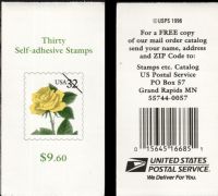 Scott BK242<br />$9.60 | 32c Yellow Rose<br />Booklet<br /><span class=quot;smallerquot;>(reference or stock image)</span>