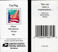 Scott BK275<br />$4.95 | 33c Flag Over City<br />Booklet<br /><span class=quot;smallerquot;>(reference or stock image)</span>