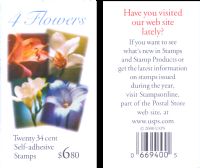 Scott BK281<br />($6.80] | Rate Change - Flowers<br />Booklet<br /><span class=quot;smallerquot;>(reference or stock image)</span>
