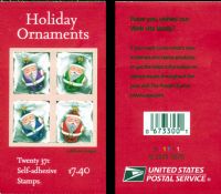 Scott BK298<br />$7.40 | 37c Holiday Ornaments<br />Booklet<br /><span class=quot;smallerquot;>(reference or stock image)</span>