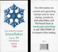 Scott BK303<br />$7.80 | 39c Snowflakes<br />Booklet<br /><span class=quot;smallerquot;>(reference or stock image)</span>
