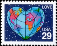 Scott 2535<br />29c Love: Earth Heart<br />Pane Single<br /><span class=quot;smallerquot;>(reference or stock image)</span>