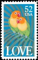 Scott 2537<br />52c Love: Parrots<br />Pane Single<br /><span class=quot;smallerquot;>(reference or stock image)</span>