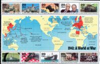 Scott 2559<br />29c WW II - 1941: A World At War<br />Pane Block of 10 #2559a-2559j (10 designs)<br /><span class=quot;smallerquot;>(reference or stock image)</span>