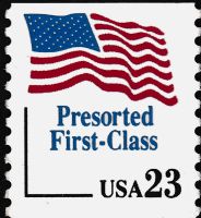 Scott 2605<br />(23c) Flag - Presorted First-Class<br />Coil Single; Untagged<br /><span class=quot;smallerquot;>(reference or stock image)</span>