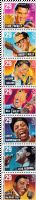 Scott 2724-2730; 2730a<br />29c Rock and Roll - quot;ELVIS Presleyquot;<br />Pane Vertical Strip of 7 #2724-2730a (7 designs)<br /><span class=quot;smallerquot;>(reference or stock image)</span>