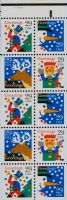 Scott 2795-2798<br />29c Greetings - Soldier (UL) / Snowman / Reindeer / Jack in the Box<br />Booklet Pane of 10 #2795-2798-#2795 UL (4 designs)<br /><span class=quot;smallerquot;>(reference or stock image)</span>