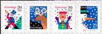 Scott 2799-2802<br />29c Greetings - Snowman / Soldier / Jack in the Box / Reindeer<br />Coil Strip of 4 #2802av (4 designs)<br /><span class=quot;smallerquot;>(reference or stock image)</span>