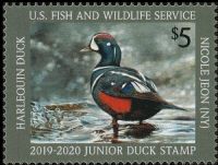 Scott JDS27<br />$5.00 Harlequin Duck (2019-2020)<br />Pane Single<br /><span class=quot;smallerquot;>(reference or stock image)</span>