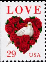 Scott 2814<br />29c Love: Dove<br />Booklet Pane Single<br /><span class=quot;smallerquot;>(reference or stock image)</span>