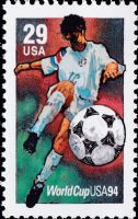 Scott 2834<br />29c World Cup Soccer - Straight-on kick<br />Pane Single<br /><span class=quot;smallerquot;>(reference or stock image)</span>