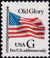 Scott 2881<br />(32c) Rate Change Black G-Old Glory<br />Pane Single; Solid Tag<br /><span class=quot;smallerquot;>(reference or stock image)</span>