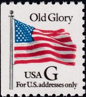 Scott 2883<br />(32c) Rate Change Black G-Old Glory (VB)<br />Booklet Pane Single<br /><span class=quot;smallerquot;>(reference or stock image)</span>