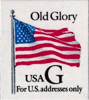 Scott 2886<br />(32c) Rate Change Black G-Old Glory<br />Convertible Booklet Single; Grainy Tag<br /><span class=quot;smallerquot;>(reference or stock image)</span>