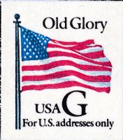 Scott 2887<br />(32c) Rate Change Black G-Old Glory - with Blue Shading in Flag<br />Automated Teller Machine Pane Single; Overall Tag<br /><span class=quot;smallerquot;>(reference or stock image)</span>
