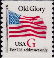 Scott 2891<br />(32c) Rate Change Red G-Old Glory<br />Coil Single; Grainy Tag<br /><span class=quot;smallerquot;>(reference or stock image)</span>