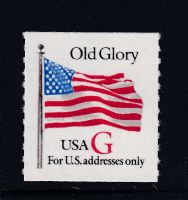 Scott 2892<br />(32c) Rate Change Red G-Old Glory<br />Coil Single; Grainy Tag<br /><span class=quot;smallerquot;>(reference or stock image)</span>