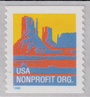 Scott 2902B<br />(5c) Butte - Blue 1996 - USA NONPROFIT ORG.<br />Coil Single; Untagged<br /><span class=quot;smallerquot;>(reference or stock image)</span>
