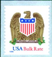 Scott 2907<br />(10c) Eagle and Shield - 1996 Date - USA Bulk Rate<br />Coil Single; Untagged<br /><span class=quot;smallerquot;>(reference or stock image)</span>
