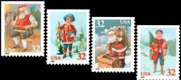 Scott 3011av<br />32c Santa and Children<br />Convertible Booklet Set of Singles #3008-3011 (4 designs)-- 1995<br /><span class=quot;smallerquot;>(reference or stock image)</span>