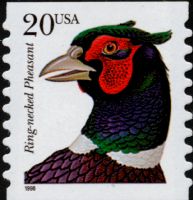 Scott 3055<br />20c Pheasant<br />Coil Single; Solid Tag<br /><span class=quot;smallerquot;>(reference or stock image)</span>