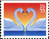 Scott 3124<br />55c Love: Swans<br />Convertible Booklet Single<br /><span class=quot;smallerquot;>(reference or stock image)</span>