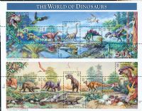 Scott 3136<br />32c Dinosaurs<br />Pane of 15 #3136a-3136o (15 designs)<br /><span class=quot;smallerquot;>(reference or stock image)</span>