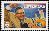 Scott 3147<br />32c Vince Lombardi - Red Bar Above Coach's Name<br />Pane Single<br /><span class=quot;smallerquot;>(reference or stock image)</span>