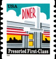 Scott 3208A<br />(25c) Diner - 1998 Date - Presorted First-Class<br />Coil Single<br /><span class=quot;smallerquot;>(reference or stock image)</span>