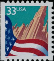 Scott 3279<br />33c Flag Over City<br />Booklet Single<br /><span class=quot;smallerquot;>(reference or stock image)</span>