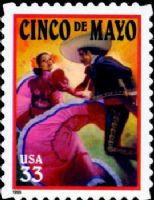 Scott 3309<br />33c Cinco de Mayo - 1999 Date<br />Pane Single<br /><span class=quot;smallerquot;>(reference or stock image)</span>