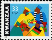 Scott 3368<br />33c Kwanzaa - 1999 Date [Reprint 1997 #3175]<br />Pane Single<br /><span class=quot;smallerquot;>(reference or stock image)</span>