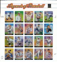 Scott 3408<br />33c Legends of Baseball<br />Pane of 20 #3408a-3408t (20 designs)<br /><span class=quot;smallerquot;>(reference or stock image)</span>