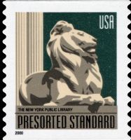 Scott 3447<br />(10c) New York Public Library Lion - PRESORTED STANDARD - 2000 Date<br />Coil Single<br /><span class=quot;smallerquot;>(reference or stock image)</span>