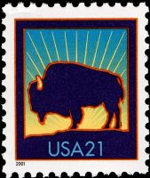 Scott 3467<br />21c Bison - 2001 Date<br />Pane Single Perf 11½ x 11<br /><span class=quot;smallerquot;>(reference or stock image)</span>