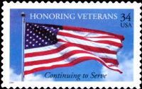 Scott 3508<br />34c Honoring Veterans<br />Pane Single<br /><span class=quot;smallerquot;>(reference or stock image)</span>