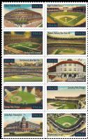 Scott 3510-3519<br />34c Legendary Ball Parks<br />Pane Block of 10 #3519a (10 designs)<br /><span class=quot;smallerquot;>(reference or stock image)</span>