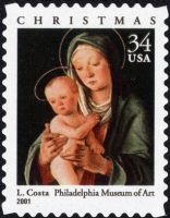 Scott 3536<br />34c Madonna and Child by Costa<br />Convertible Booklet Single<br /><span class=quot;smallerquot;>(reference or stock image)</span>