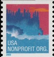 Scott 3775<br />(5c) Sea Coast - NONPROFIT ORG - Blue 2003 Date<br />Coil Single Perf 9.75 Vertically<br /><span class=quot;smallerquot;>(reference or stock image)</span>