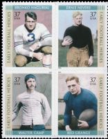 Scott 3808-3811<br />37c Early Football Heroes<br />Pane Block of 4 #3811a (4 designs)<br /><span class=quot;smallerquot;>(reference or stock image)</span>