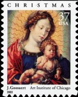 Scott 3820<br />37c Madonna and Child by Jan Gosseart <br />Double-Sided Booklet Single<br /><span class=quot;smallerquot;>(reference or stock image)</span>