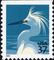 Scott 3830<br />37c Snowy Egret - 2003 Date (CB)<br />Convertible Booklet Single<br /><span class=quot;smallerquot;>(reference or stock image)</span>