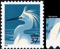 Scott 3830D<br />37c Snowy Egret - 2003 Date; with microprint (CB)<br />Convertible Booklet Single<br /><span class=quot;smallerquot;>(reference or stock image)</span>