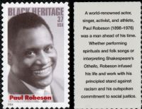 Scott 3834<br />37c Paul Robeson<br />Pane Single<br /><span class=quot;smallerquot;>(reference or stock image)</span>