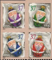 Scott 3887-3890<br />37c Holiday Ornaments (VB)<br />Booklet Block of 4 #3890a (4 designs)<br /><span class=quot;smallerquot;>(reference or stock image)</span>