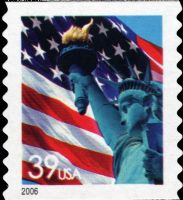 Scott 3982<br />39c Flag and Liberty<br />Coil Single<br /><span class=quot;smallerquot;>(reference or stock image)</span>