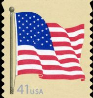 Scott 4187<br />41c Flag - USPS microprinted left side of flagpole<br />Coil Single<br /><span class=quot;smallerquot;>(reference or stock image)</span>